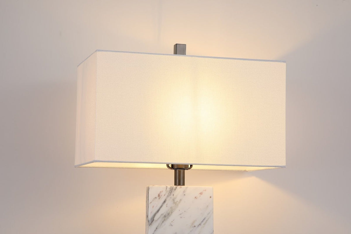 Luma Stone Marbled Linen Table Lamp Table Lamps| Roots Furniture