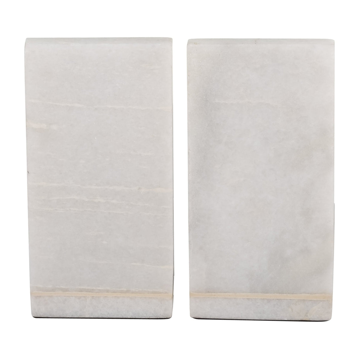 MARBLE,S/2 6"H,ROUNDED BOOKENDS,BLACK/WHITE Table Decors| Sagebrook Home