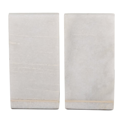 MARBLE,S/2 6"H,ROUNDED BOOKENDS,BLACK/WHITE - Al Rugaib Furniture