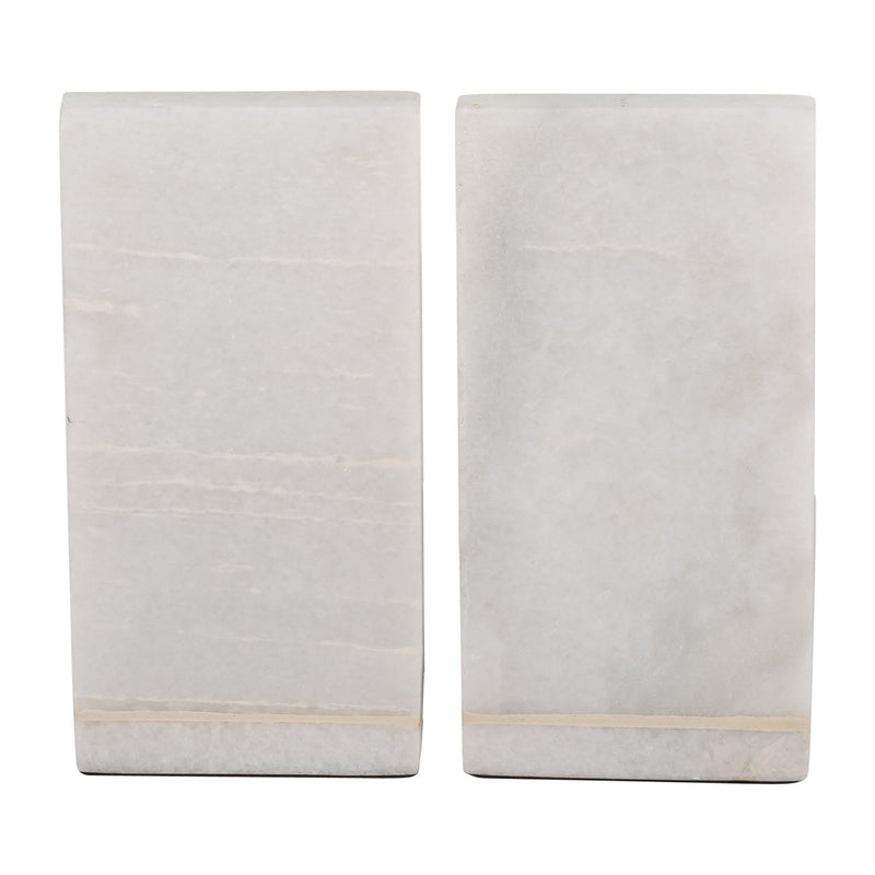 MARBLE,S/2 6"H,ROUNDED BOOKENDS,BLACK/WHITE - Al Rugaib Furniture