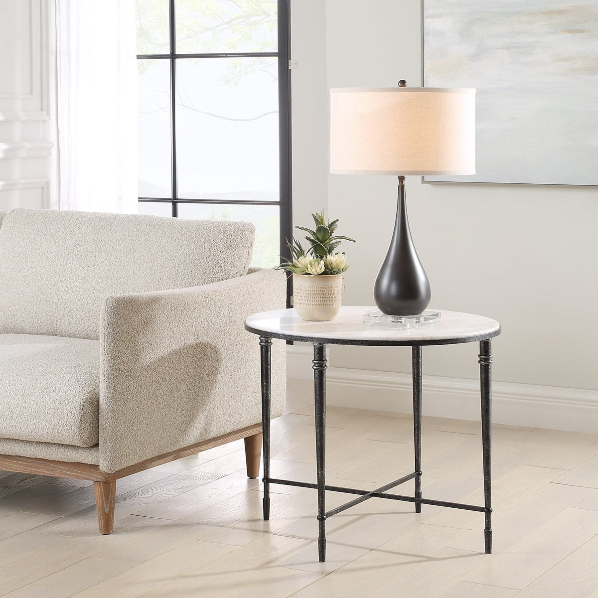 Marcellia Black Oval End Table Accent & End Tables| AlRugaib Furniture