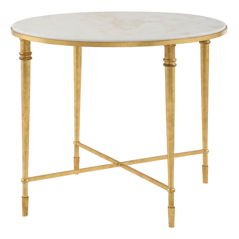 Marcellia Gold Oval End Table Accent & End Tables| AlRugaib Furniture