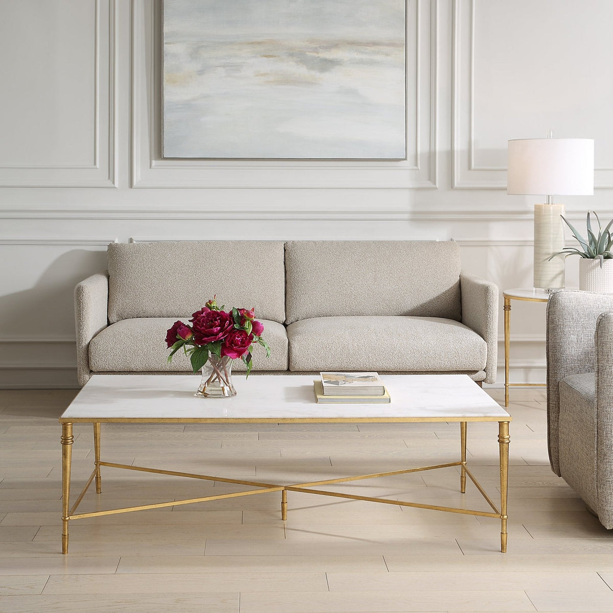 Marcellia Gold Rectangular Coffee Table Coffee Tables| AlRugaib Furniture