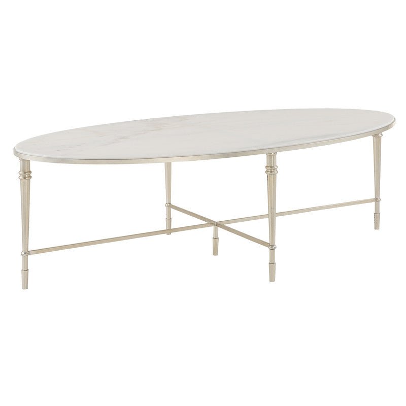 Marcellia Silver Oval Coffee Table Coffee Tables| AlRugaib Furniture