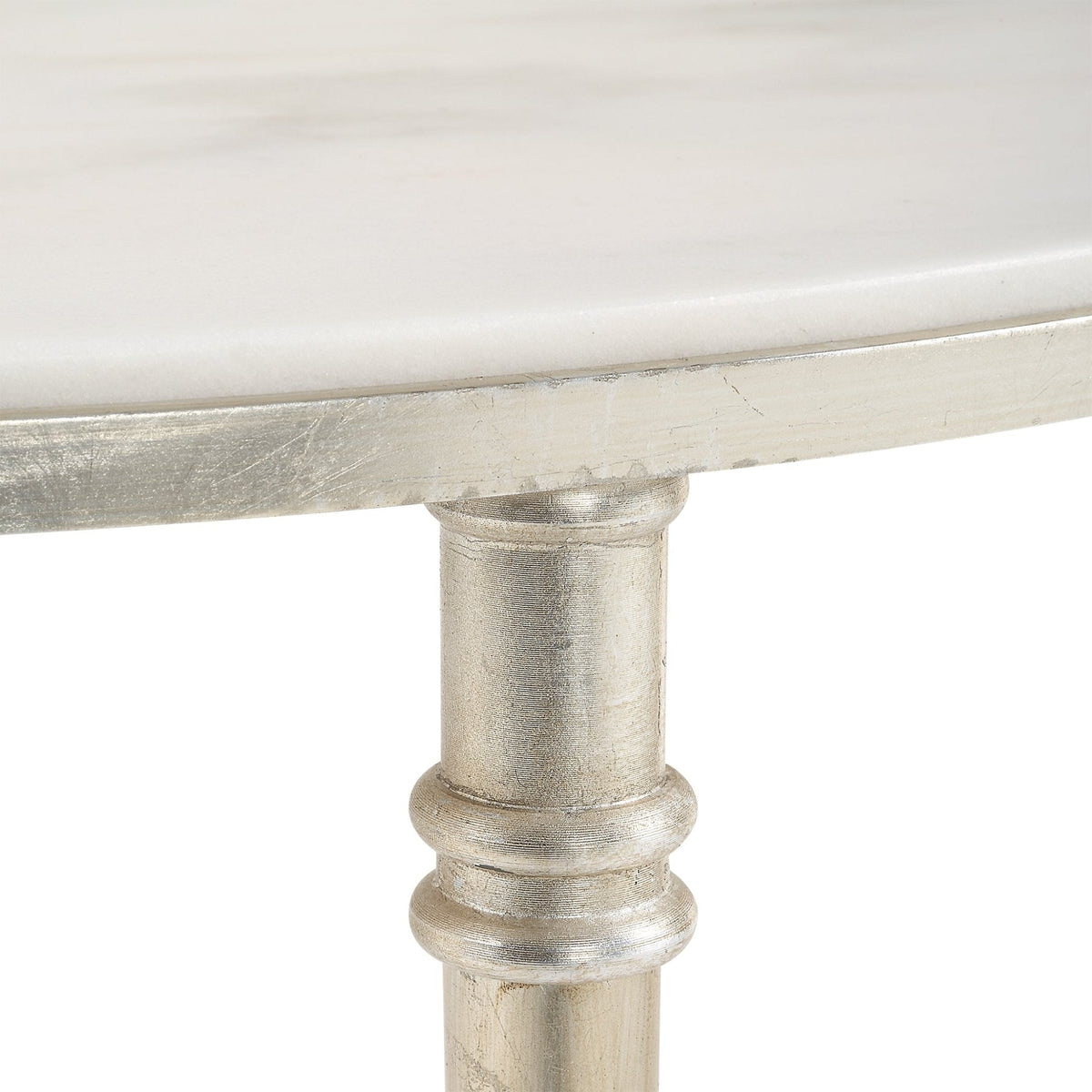 Marcellia Silver Oval End Table Accent & End Tables| AlRugaib Furniture