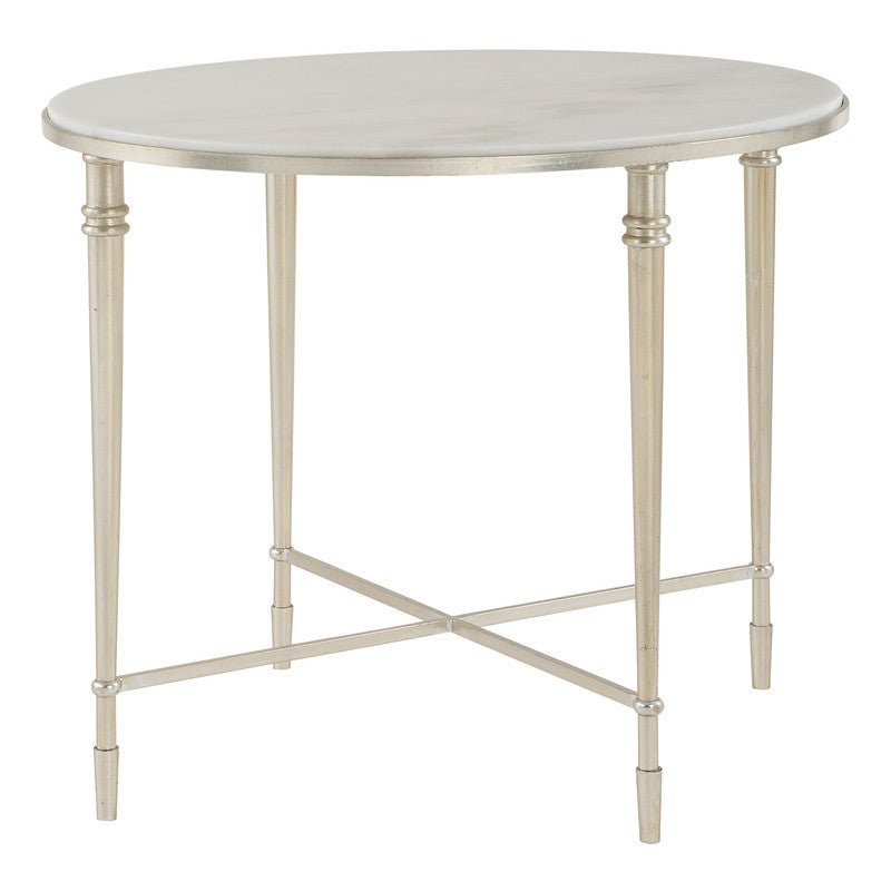 Marcellia Silver Oval End Table Accent & End Tables| AlRugaib Furniture