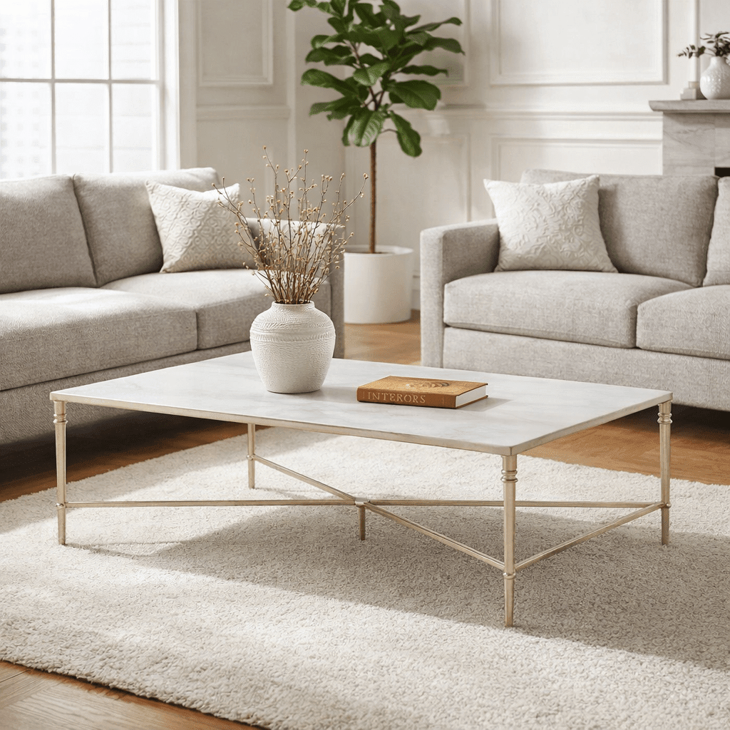 Marcellia Silver Square Coffee Table Coffee Tables| AlRugaib Furniture