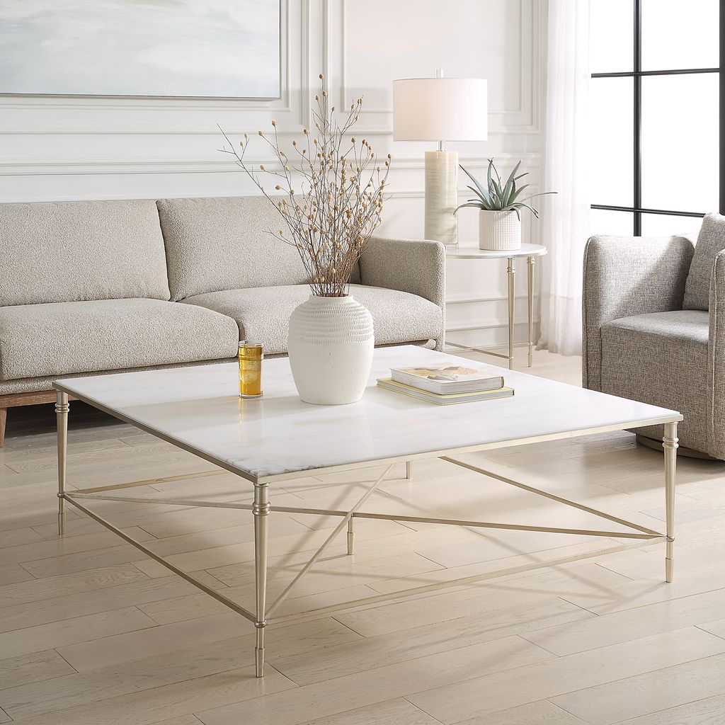 Marcellia Silver Square Coffee Table Coffee Tables| AlRugaib Furniture