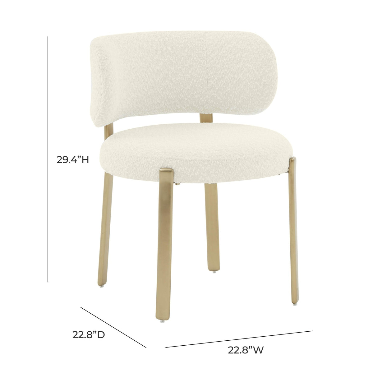 Margaret Cream Performance Boucle Dining Chair Dining Chairs| TOV
