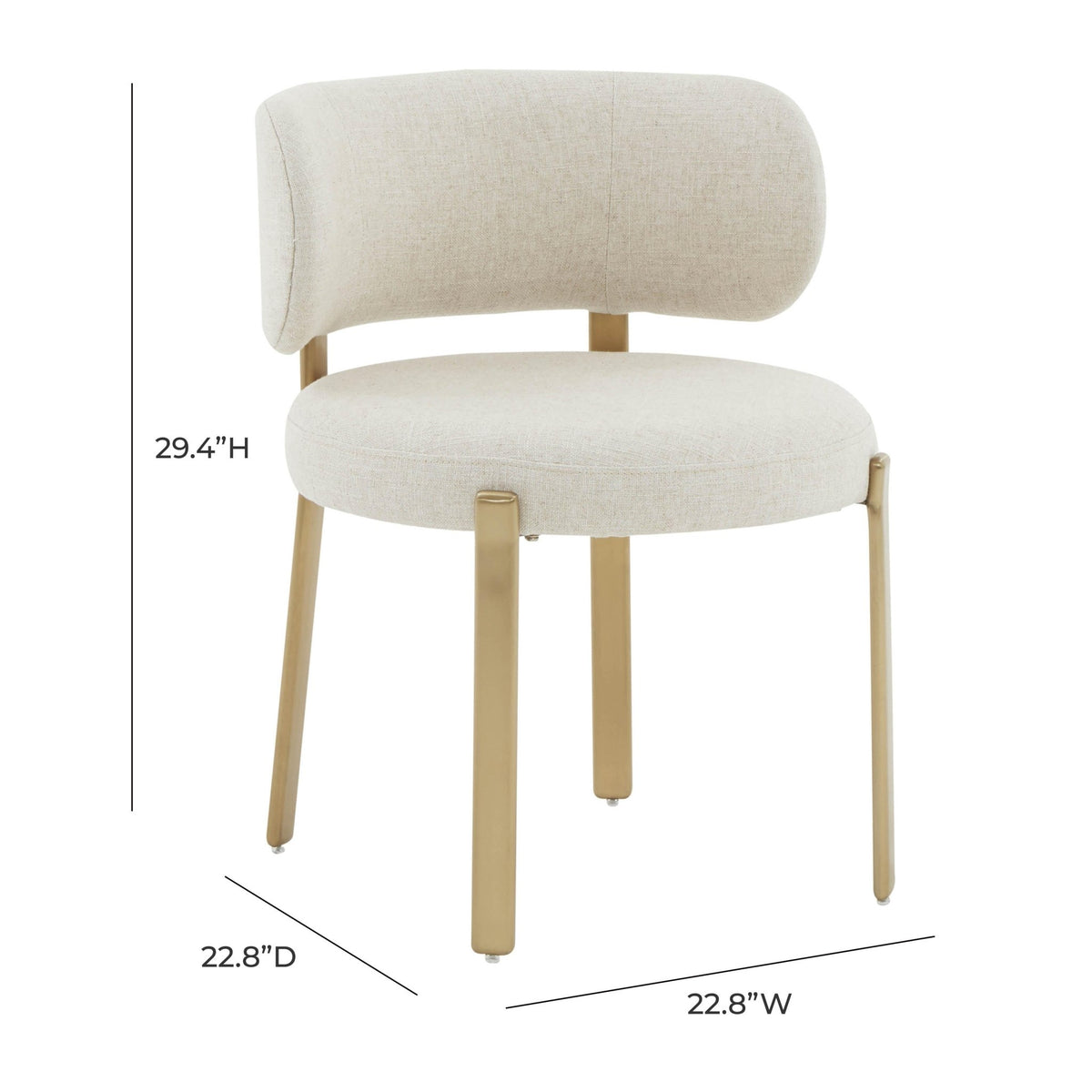Margaret Cream Performance Linen Dining Chair Dining Chairs| TOV