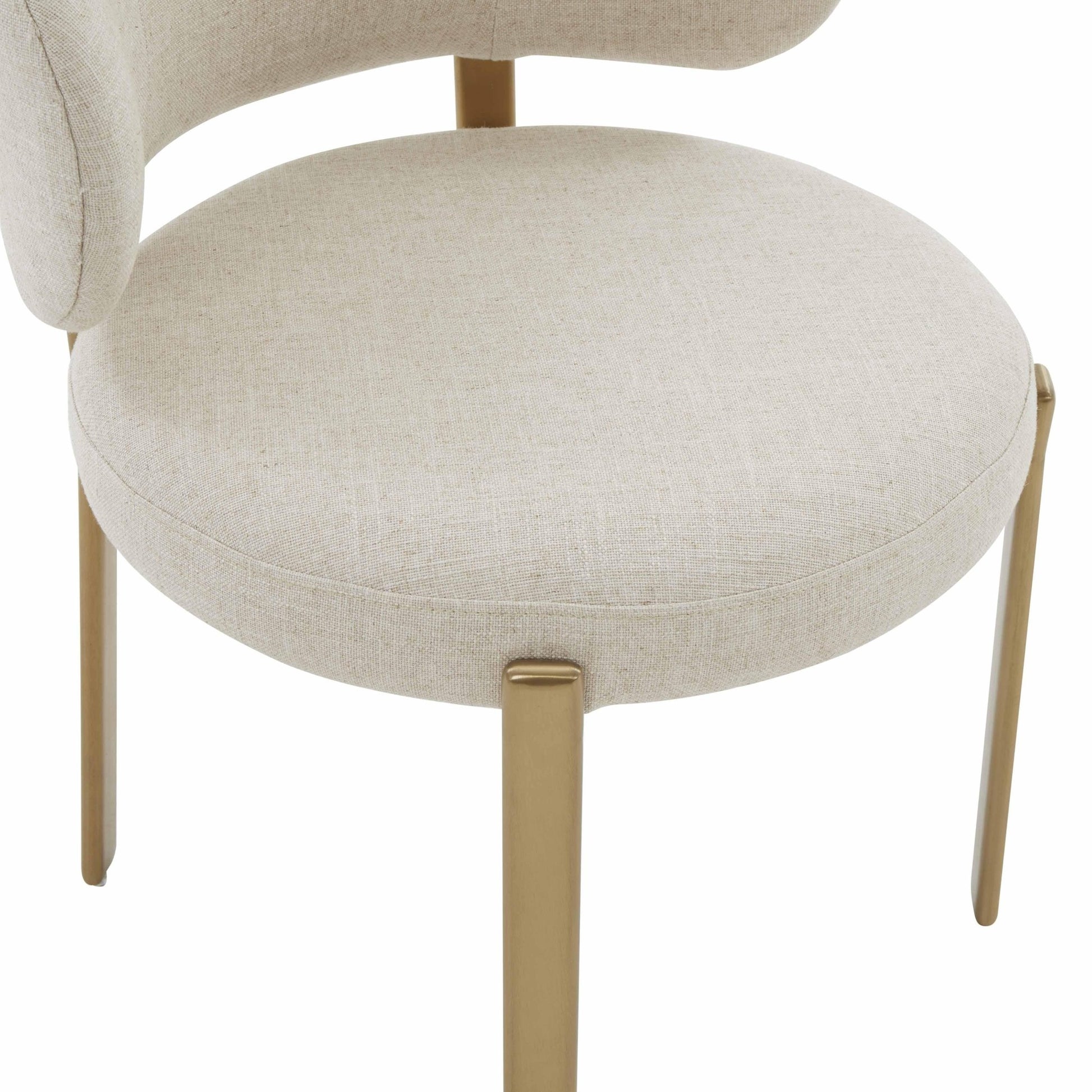 Margaret Cream Performance Linen Dining Chair Dining Chairs| TOV