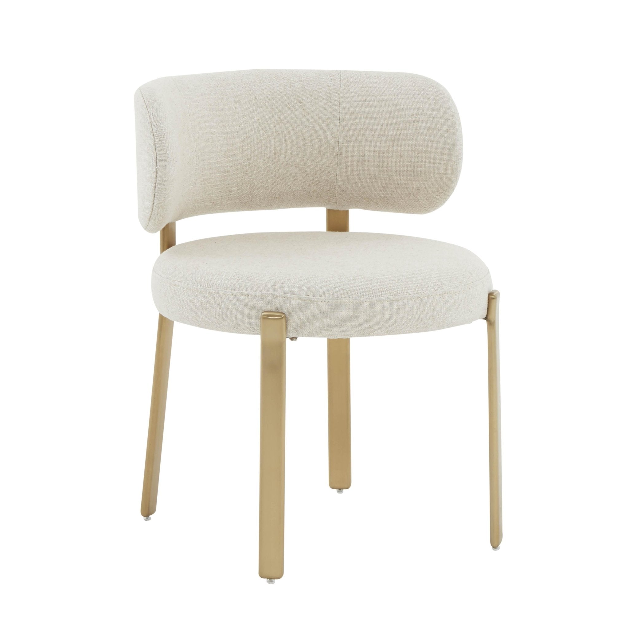 Margaret Cream Performance Linen Dining Chair Dining Chairs| TOV