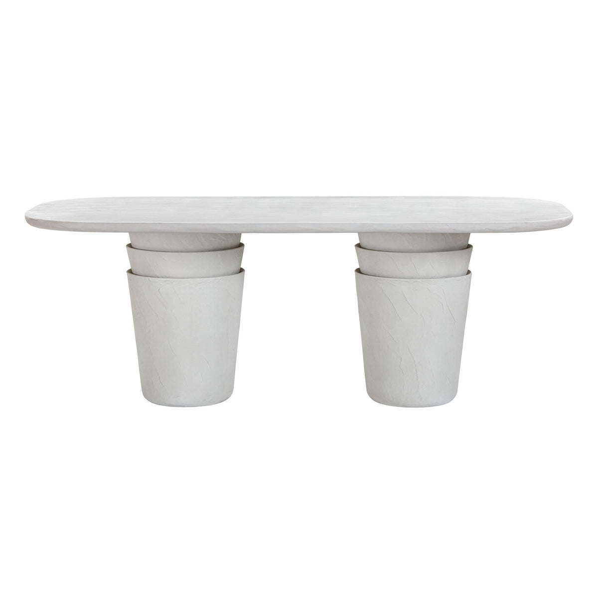 Margot Light Grey Faux Plaster Indoor / Outdoor Concrete Dining Table Dining Tables| TOV
