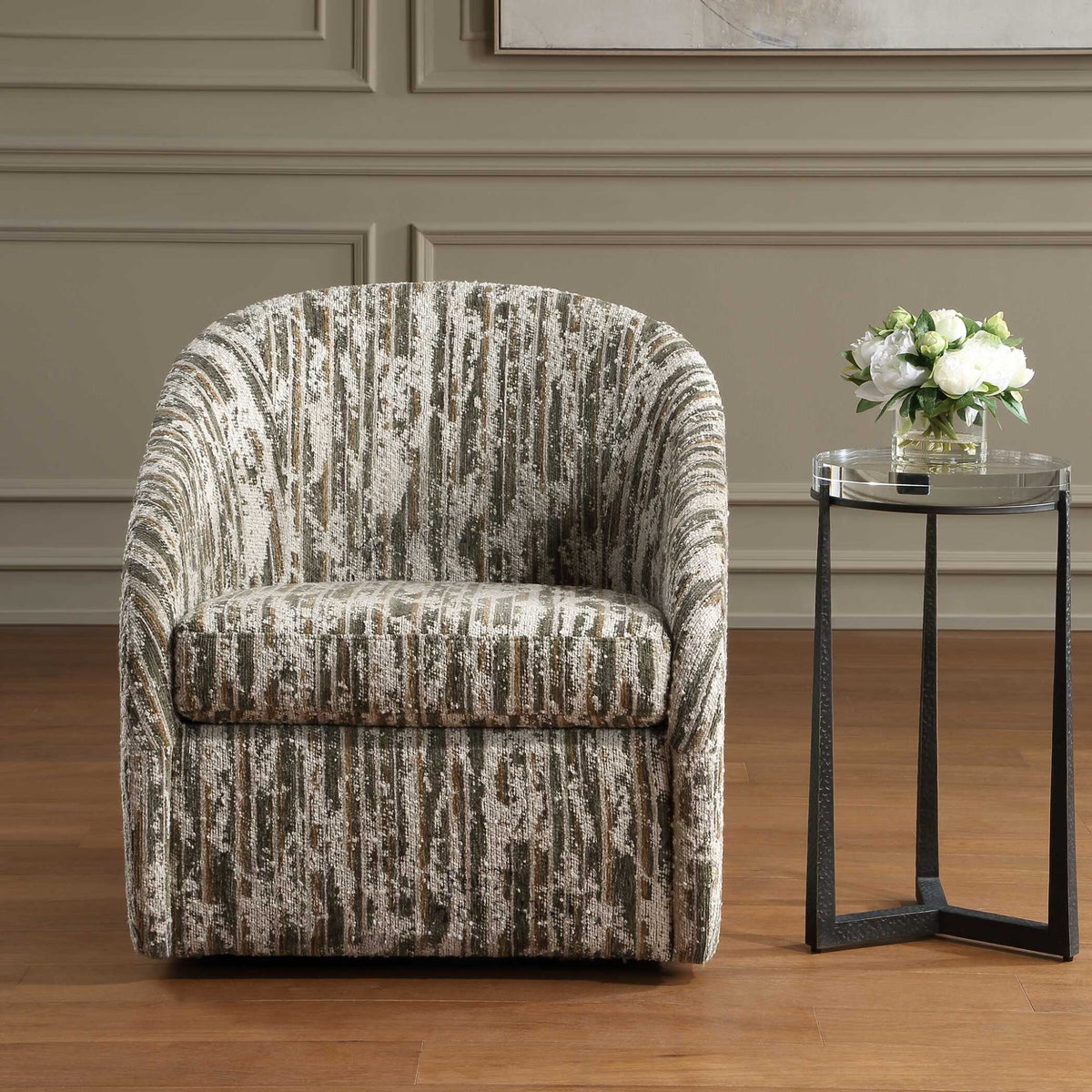 Mari Boucle Swivel Chair Chairs| Uttermost