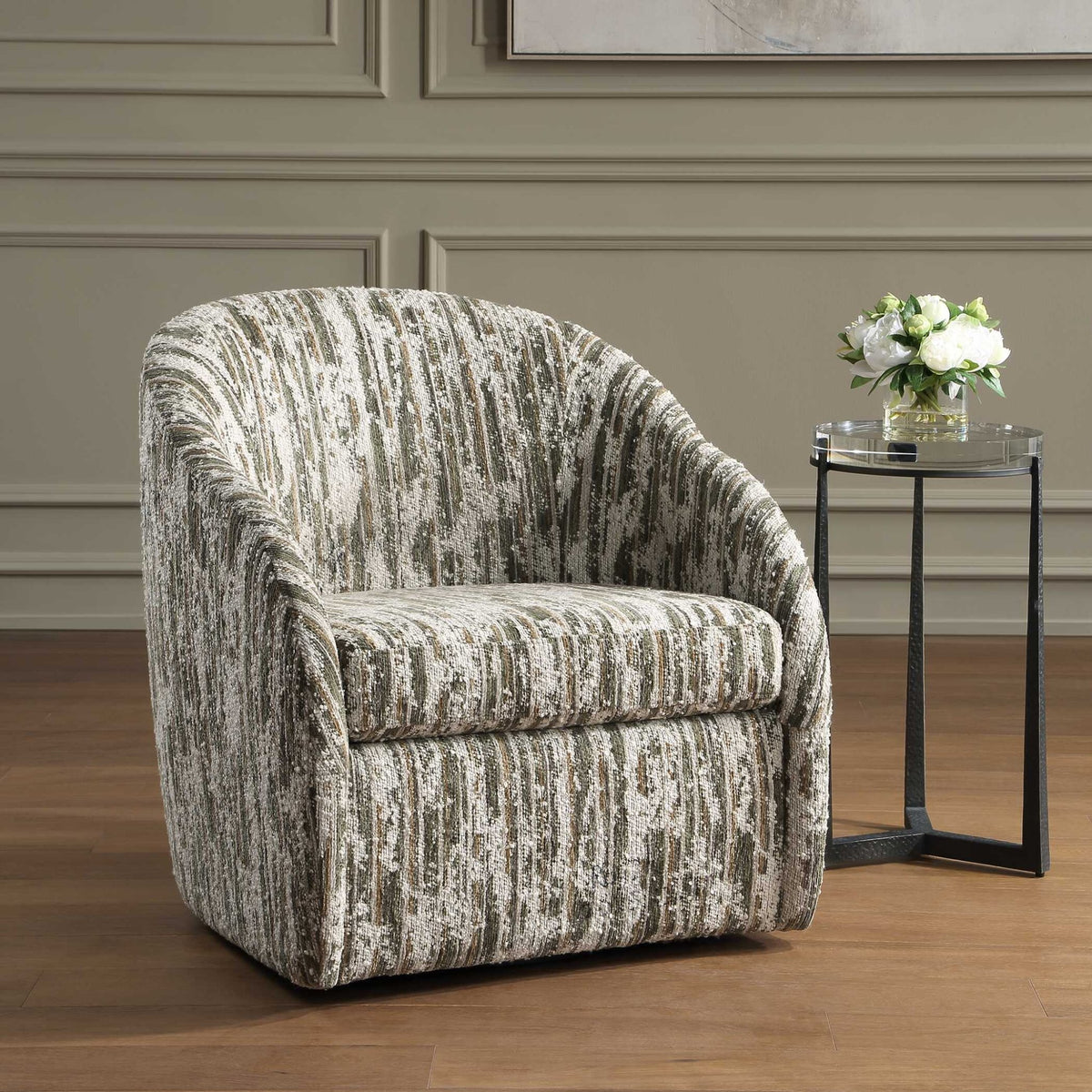 Mari Boucle Swivel Chair Chairs| Uttermost