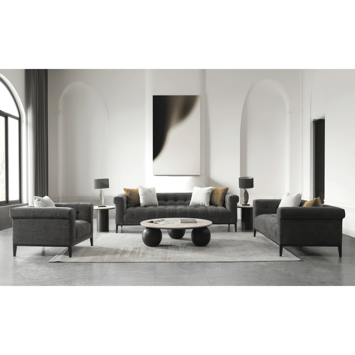 María Charcoal Loveseat W178 Sofas & Loveseats| Roots Furniture