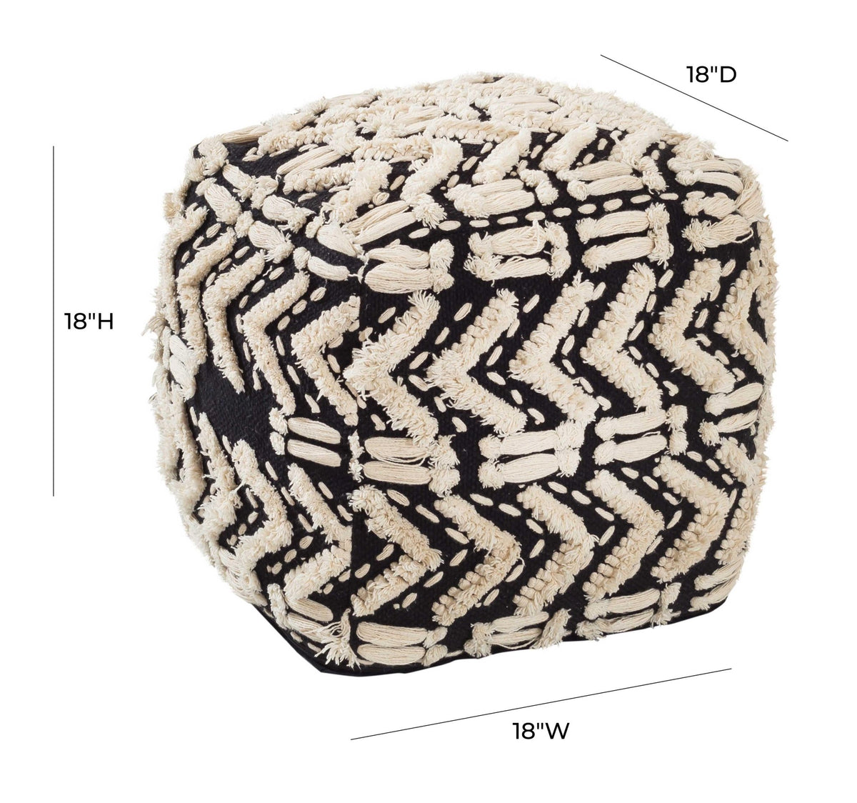Mariel Cotton Pouf Poufs| TOV