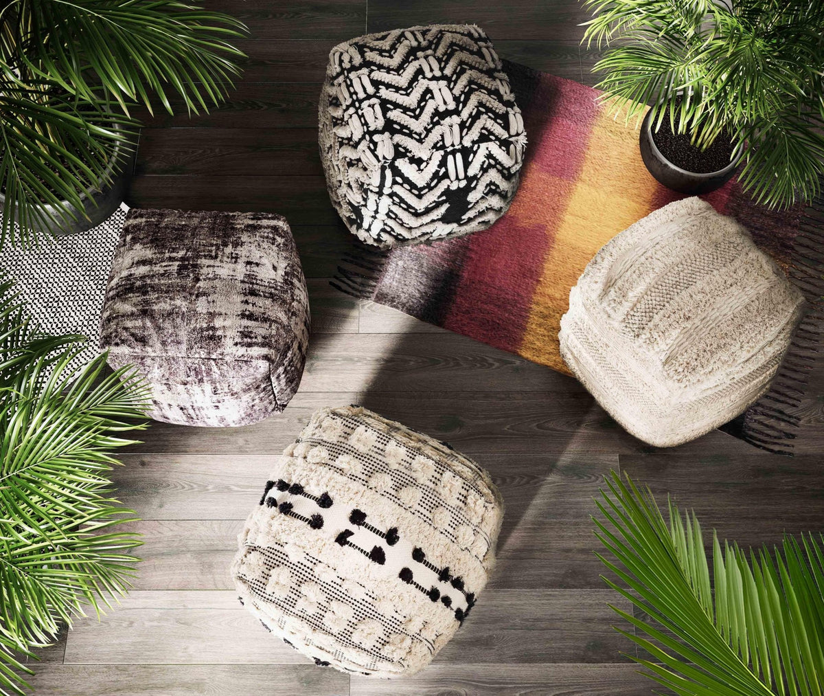 Mariel Cotton Pouf Poufs| TOV