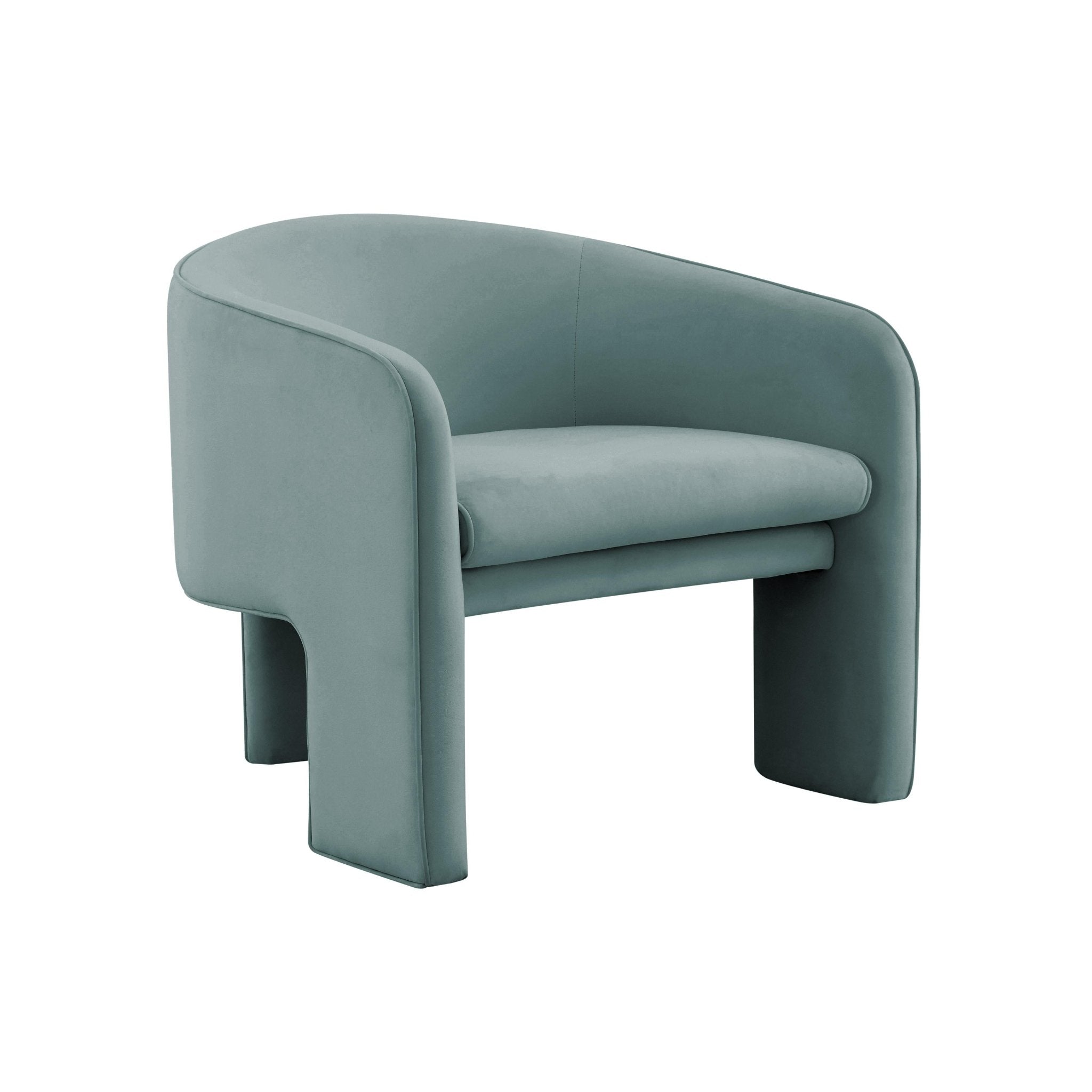Marla Sea Blue Velvet Accent Chair Chairs| TOV