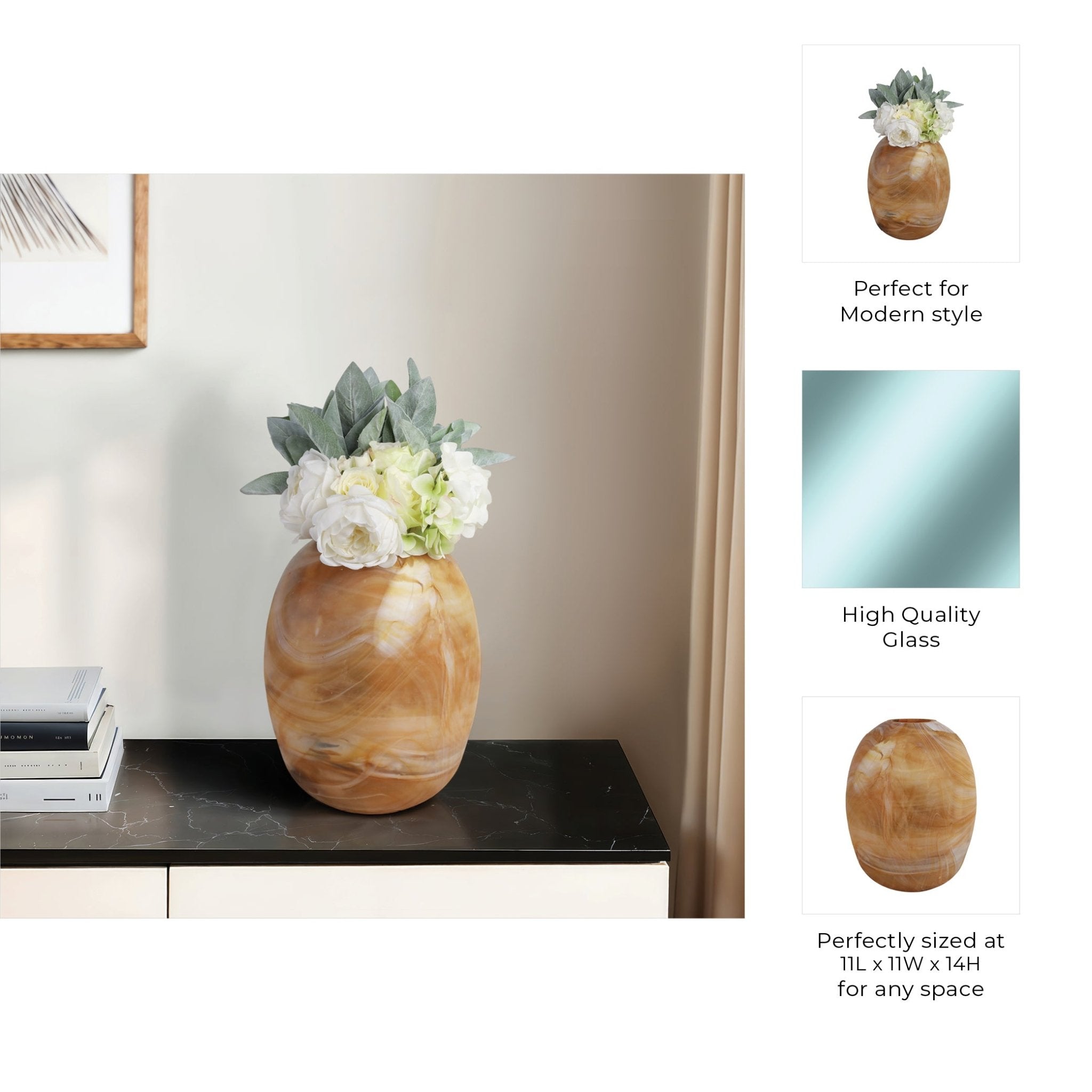 Marseille Brown Glass Vase Vases and Jars| Sagebrook Home