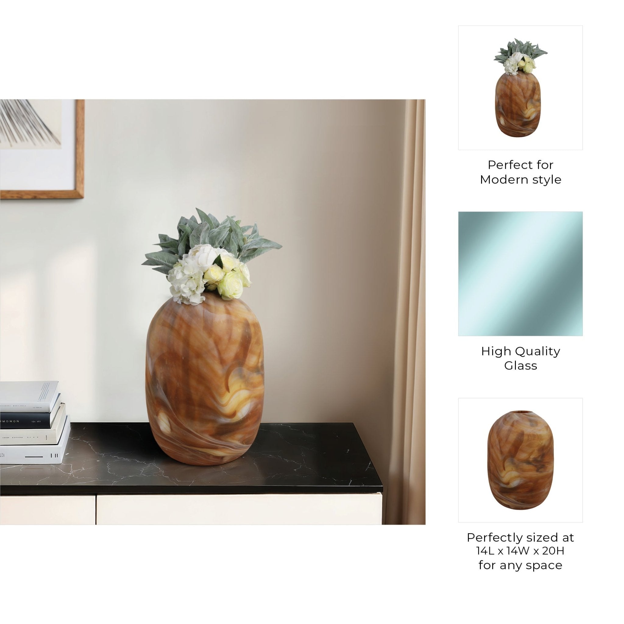 Marseille Brown Glass Vase Vases and Jars| Sagebrook Home