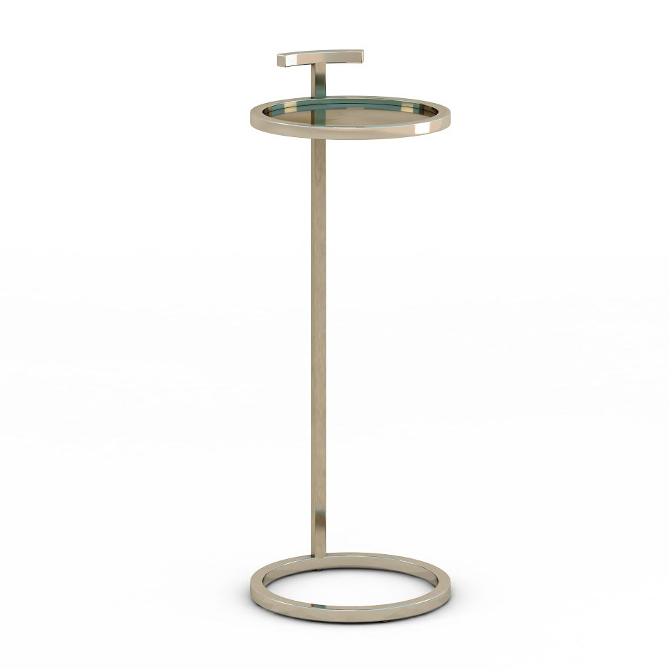 Black 14" Maisie Accent Table Round - Silver