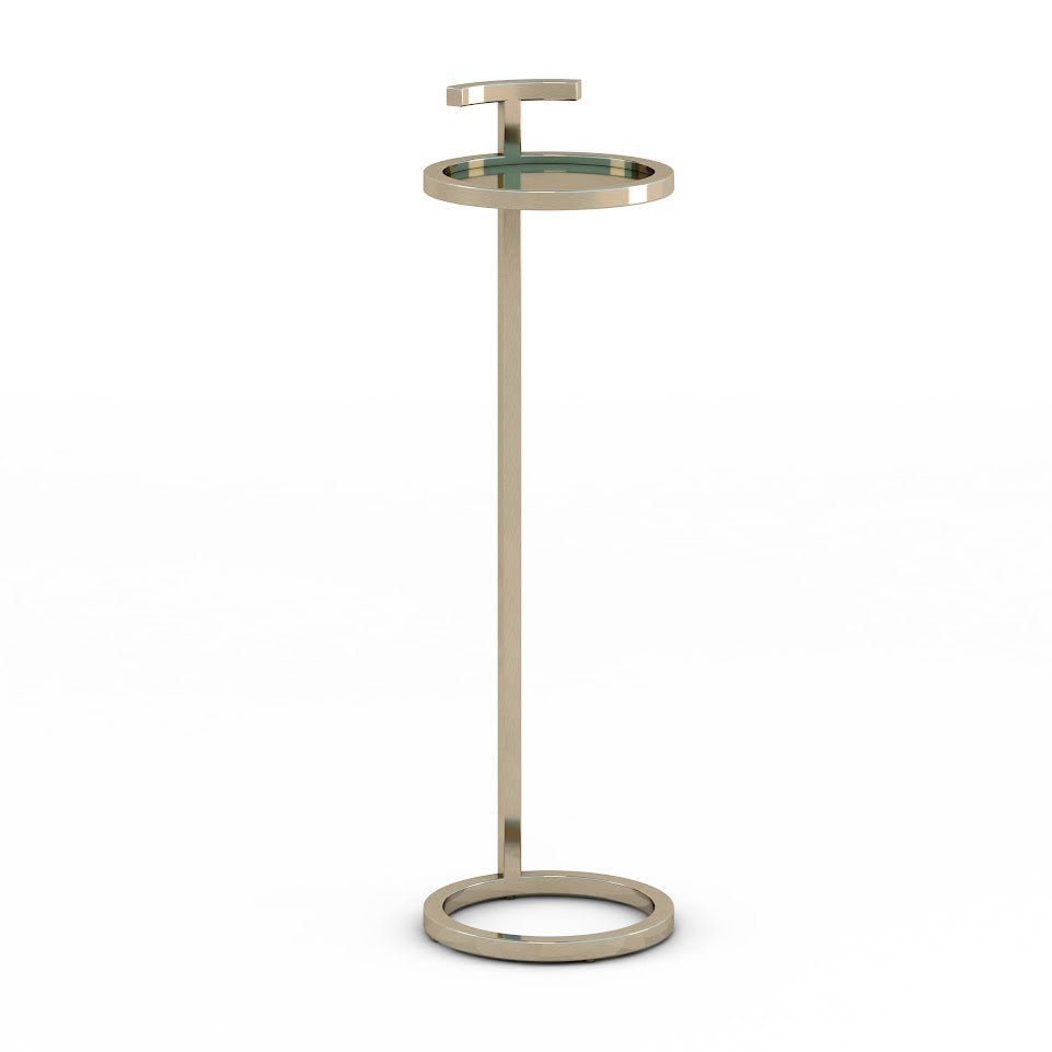 Black 14" Maisie Accent Table Round - Tan