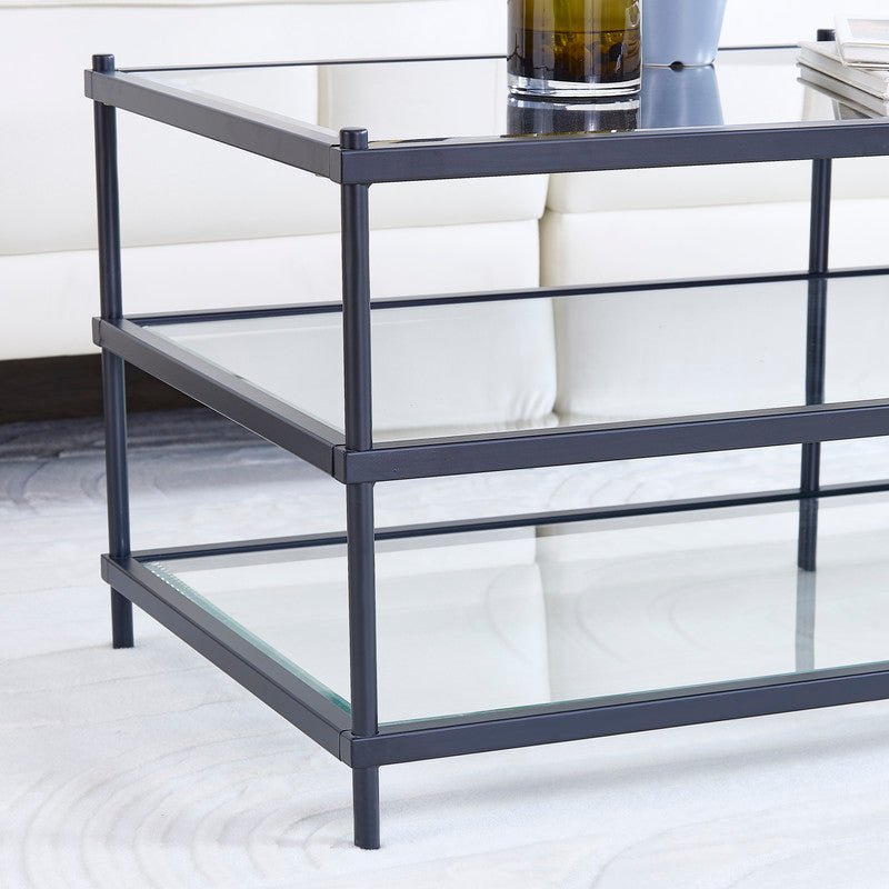 Luxe Black Metal Coffee Table Coffee Tables| Crestview