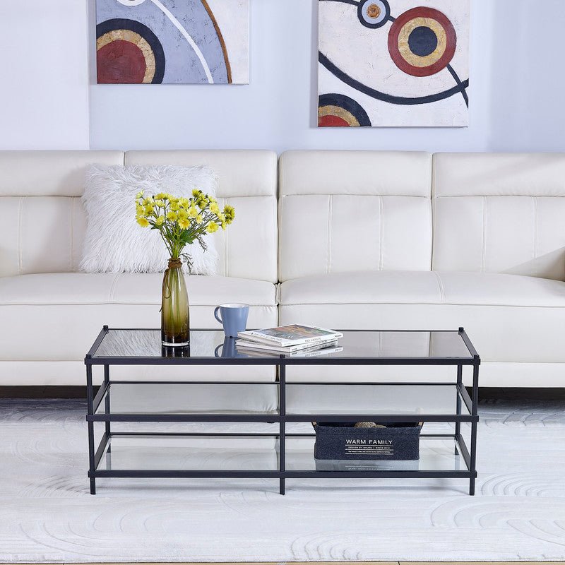 Luxe Black Metal Coffee Table Coffee Tables| Crestview