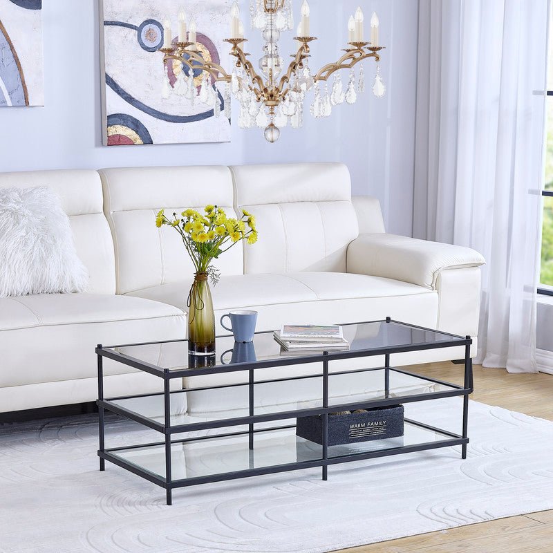 Luxe Black Metal Coffee Table Coffee Tables| Crestview