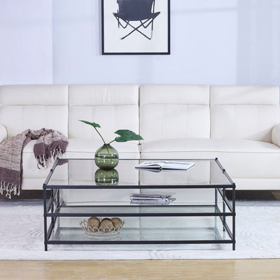 Matt Black Squared Coffee Table - Al Rugaib Furniture
