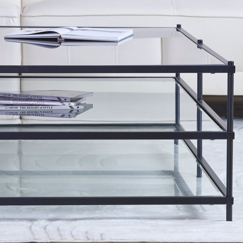 Matt Black Squared Coffee Table - Al Rugaib Furniture