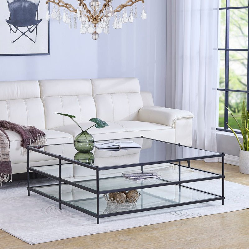 Matt Black Squared Coffee Table - Al Rugaib Furniture
