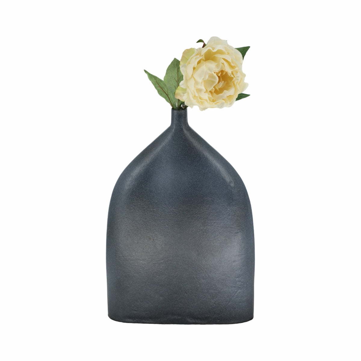 12" MAUER SLEEK METAL GRAY VASE Vases and Jars| Sagebrook Home