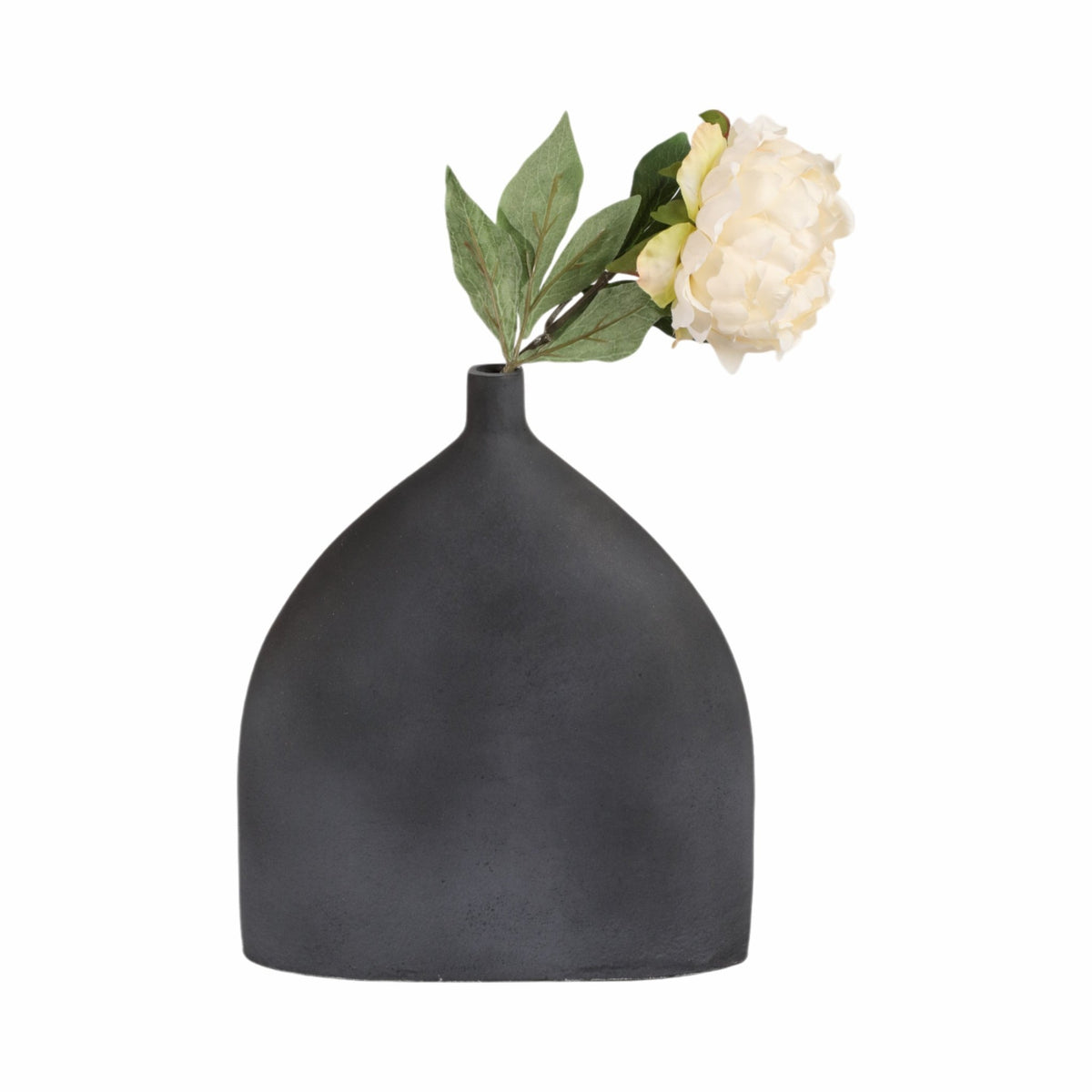 12" MAUER SLEEK METAL GRAY VASE Vases and Jars| Sagebrook Home
