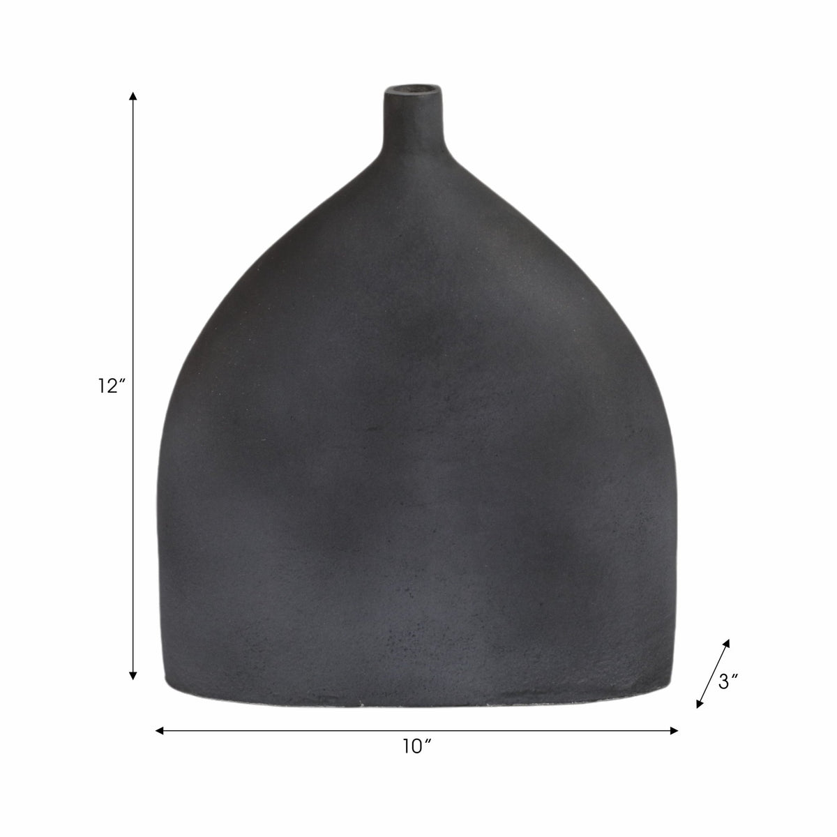 12" MAUER SLEEK METAL GRAY VASE Vases and Jars| Sagebrook Home