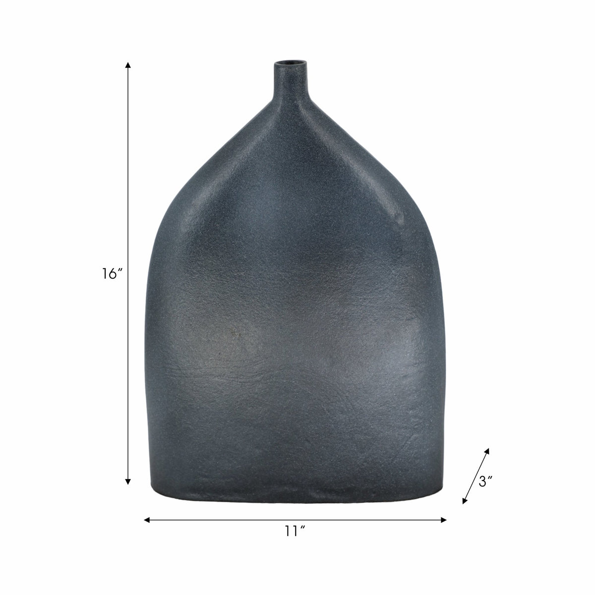 12" MAUER SLEEK METAL GRAY VASE Vases and Jars| Sagebrook Home