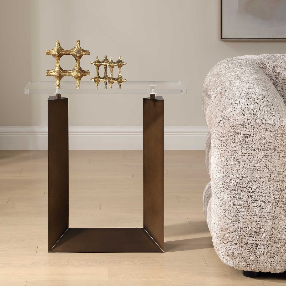 McElroy Modern Bronze Side Table Accent & End Tables| Uttermost
