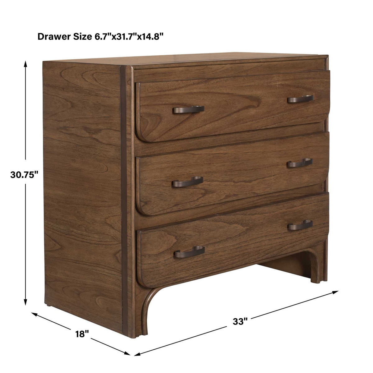 McKagan 3 Drawer Mindi Wood Chest Cabinets & Chests| Uttermost