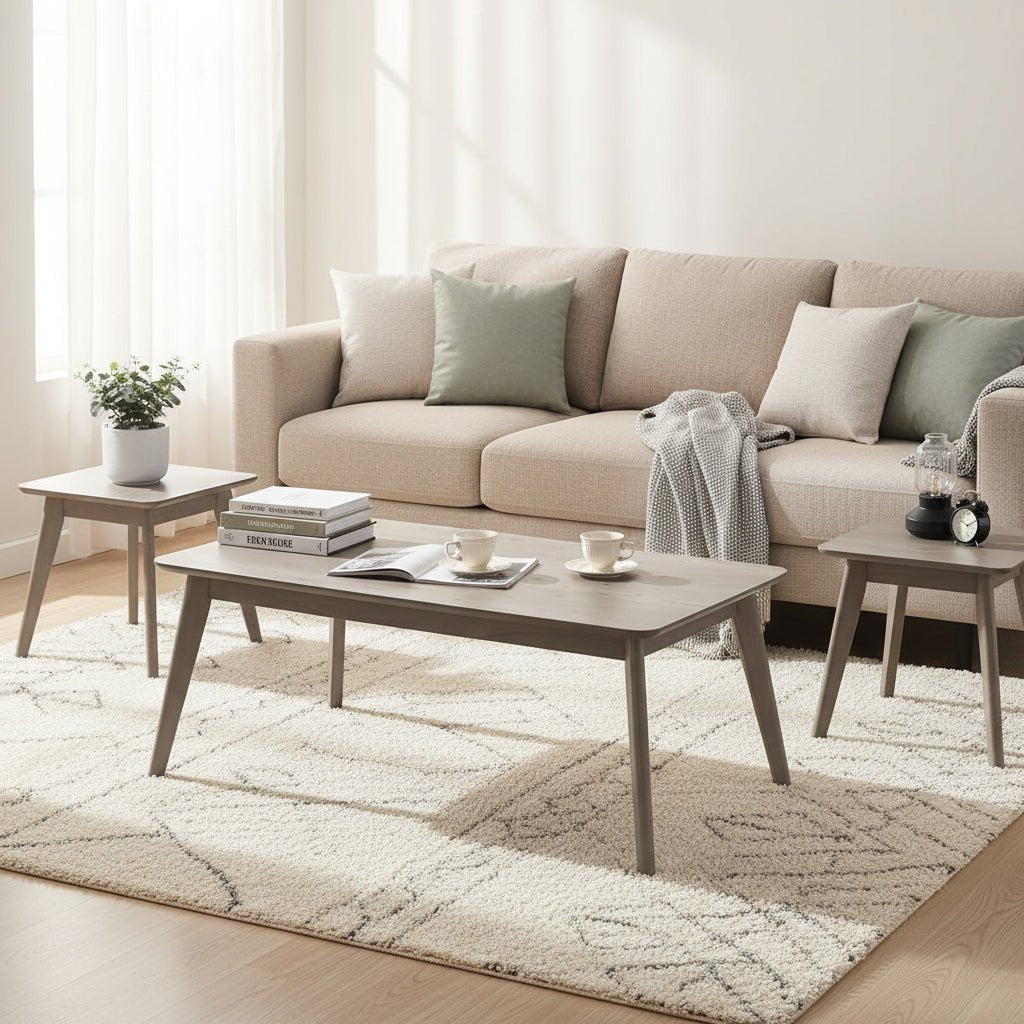 Megan grey wash Coffee table (set of 3 ) Table Sets| Roots Furniture