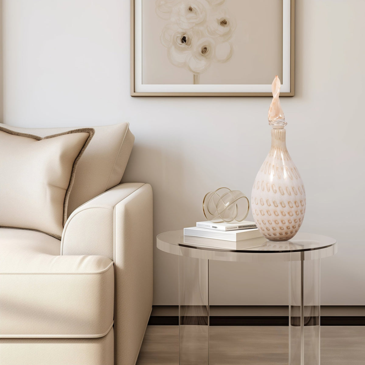 MEIRA LEAF TOPPER GLASS BOTTLE Vases and Jars| Sagebrook Home