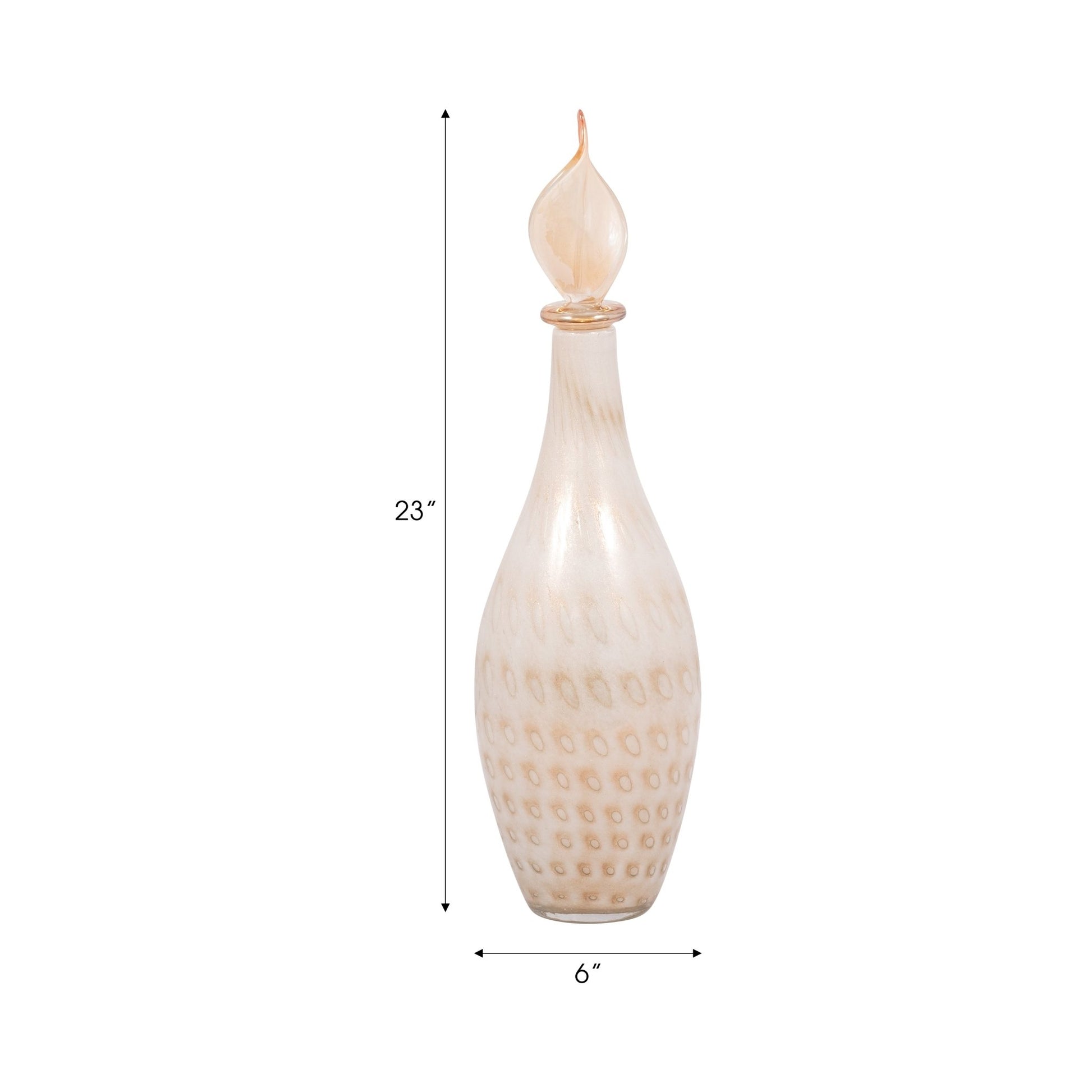 MEIRA LEAF TOPPER GLASS BOTTLE Vases and Jars| Sagebrook Home
