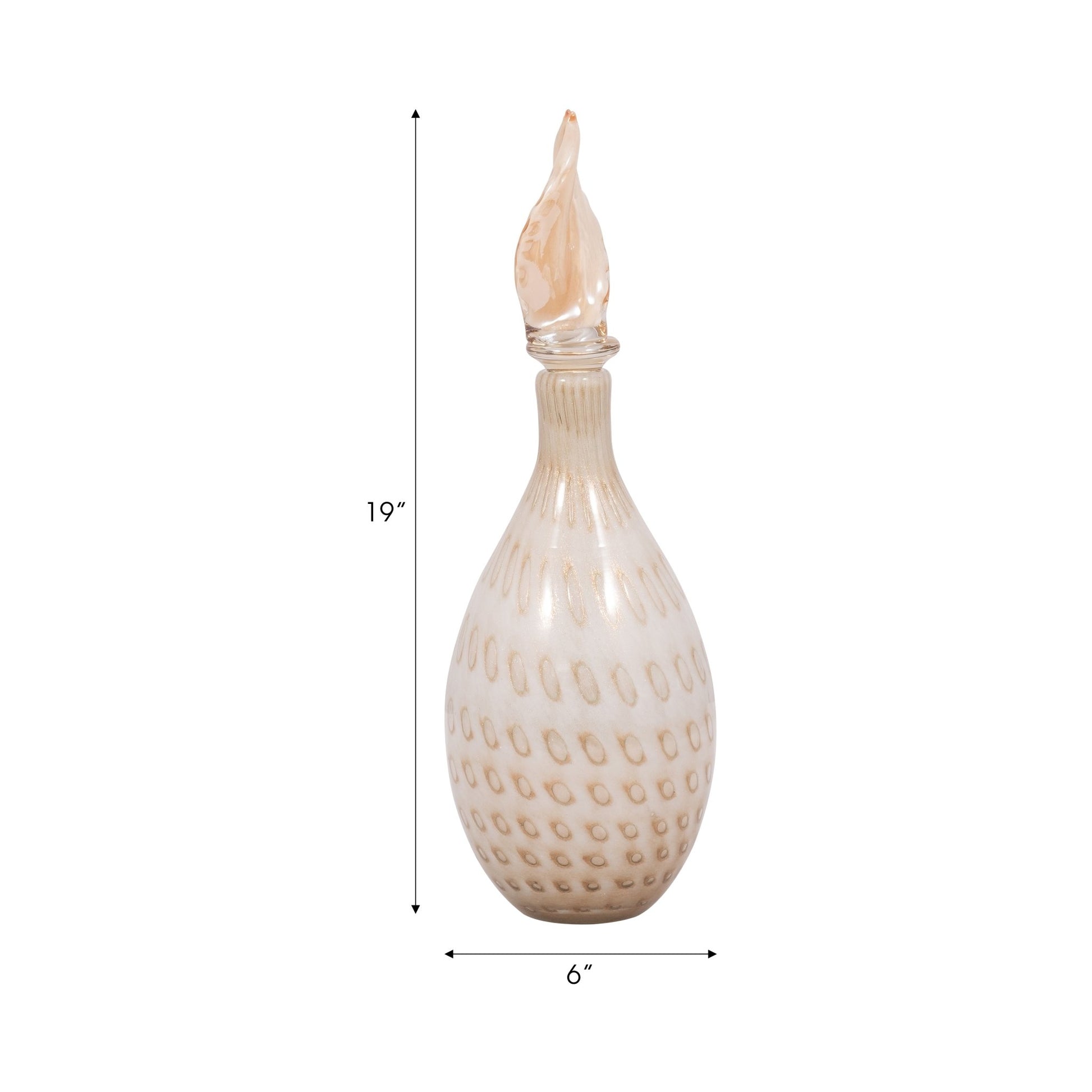 MEIRA LEAF TOPPER GLASS BOTTLE Vases and Jars| Sagebrook Home