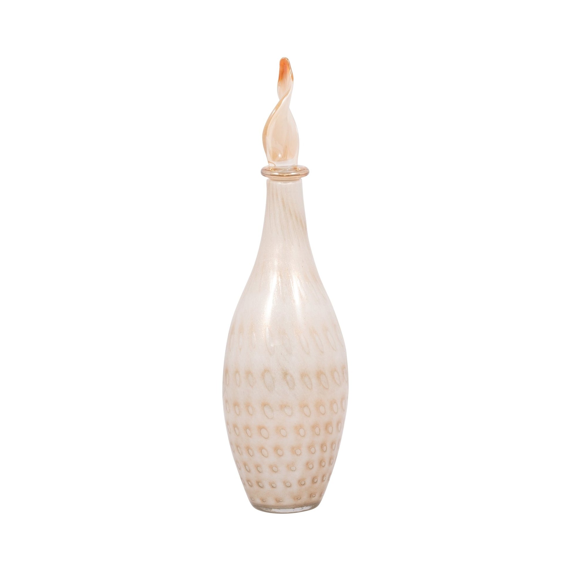 MEIRA LEAF TOPPER GLASS BOTTLE Vases and Jars| Sagebrook Home