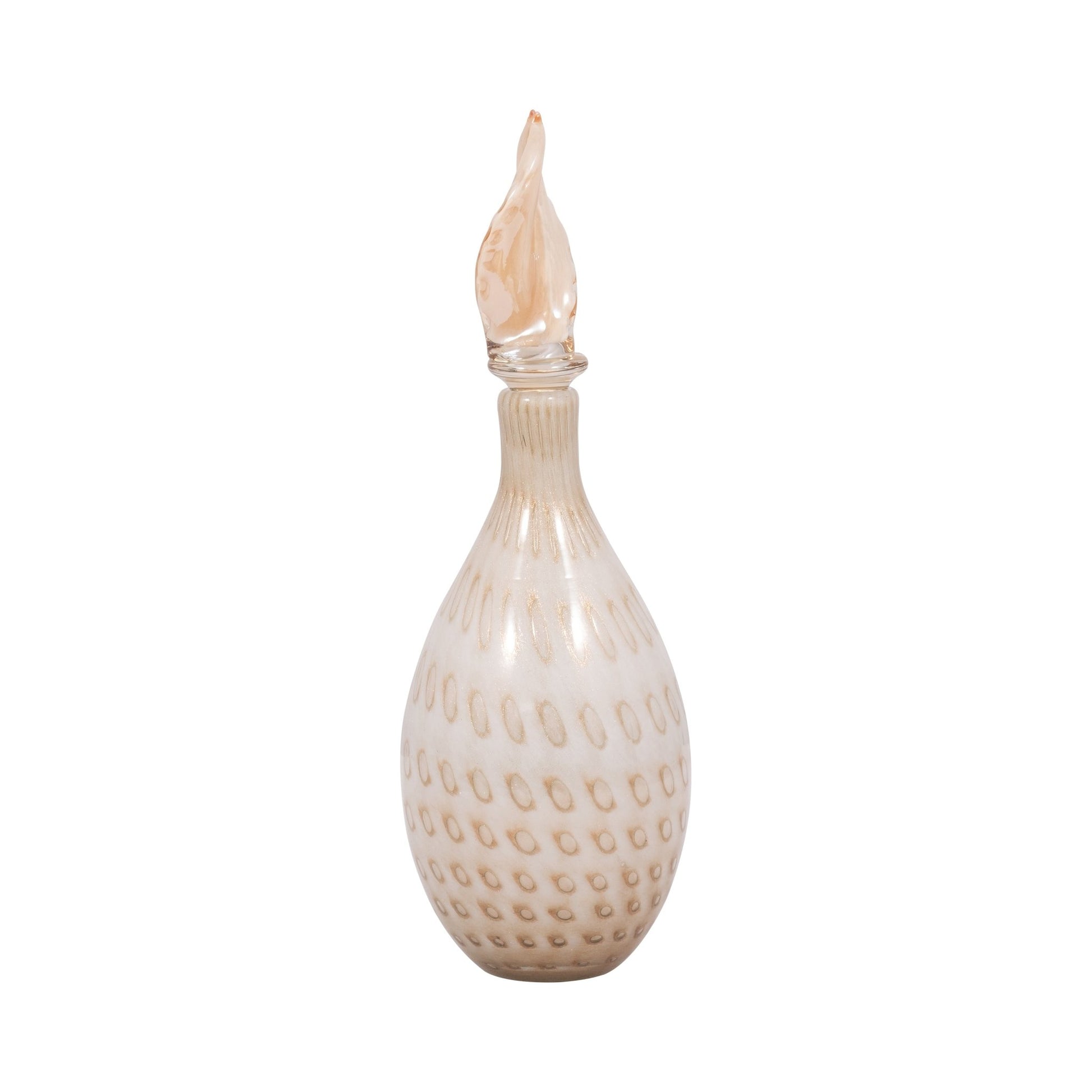 MEIRA LEAF TOPPER GLASS BOTTLE Vases and Jars| Sagebrook Home