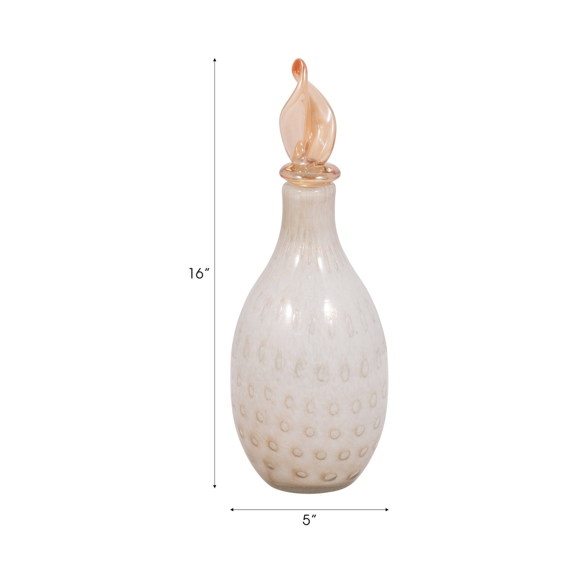 MEIRA LEAF TOPPER GLASS BOTTLE Vases and Jars| Sagebrook Home