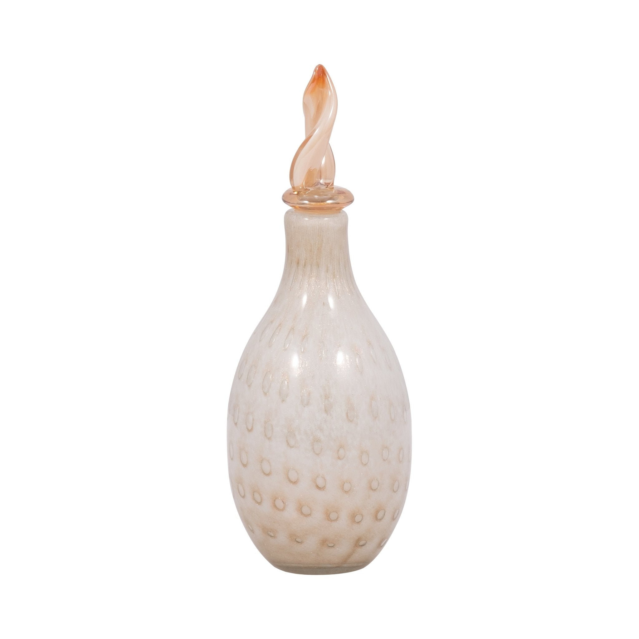 MEIRA LEAF TOPPER GLASS BOTTLE Vases and Jars| Sagebrook Home
