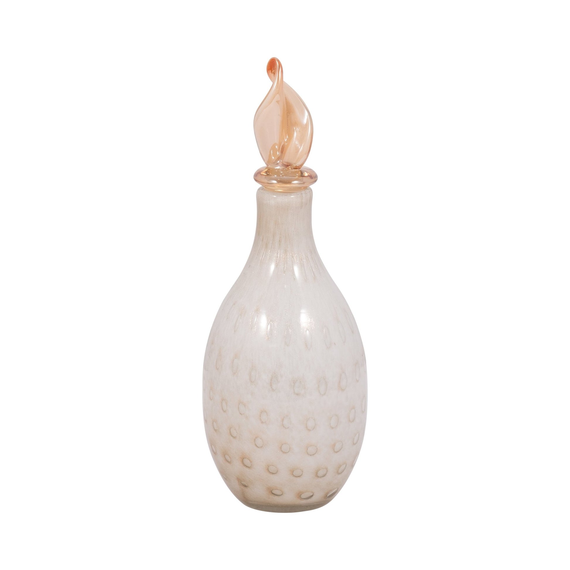 MEIRA LEAF TOPPER GLASS BOTTLE Vases and Jars| Sagebrook Home