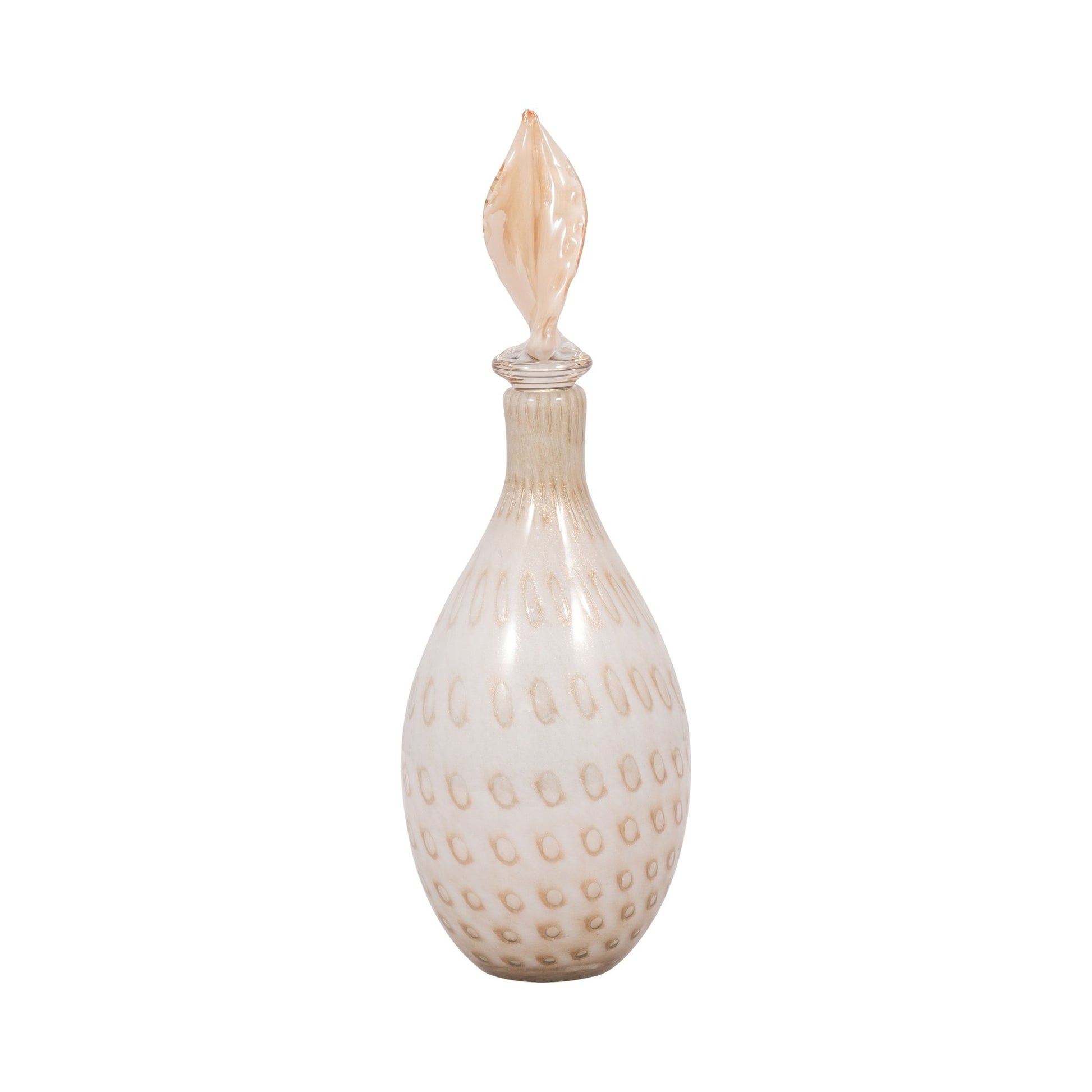 MEIRA LEAF TOPPER GLASS BOTTLE Vases and Jars| Sagebrook Home