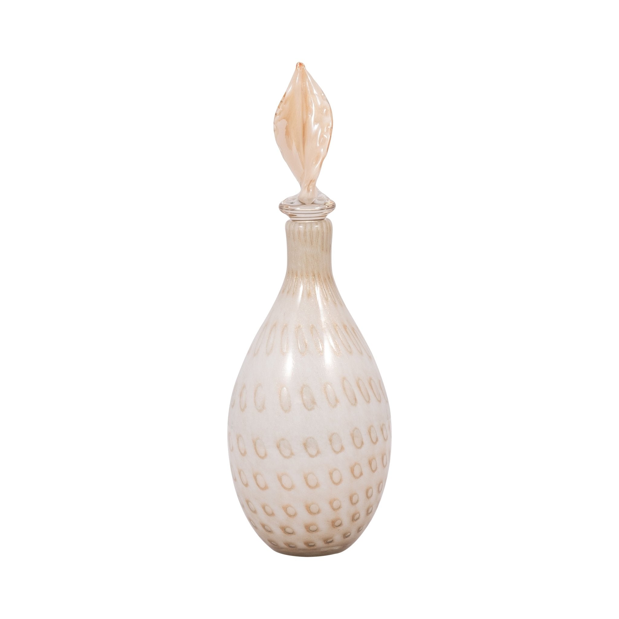 MEIRA LEAF TOPPER GLASS BOTTLE Vases and Jars| Sagebrook Home